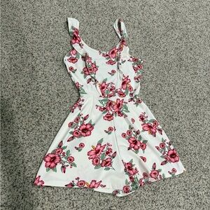 Forever 21 Floral Backless Dress - White and Pink